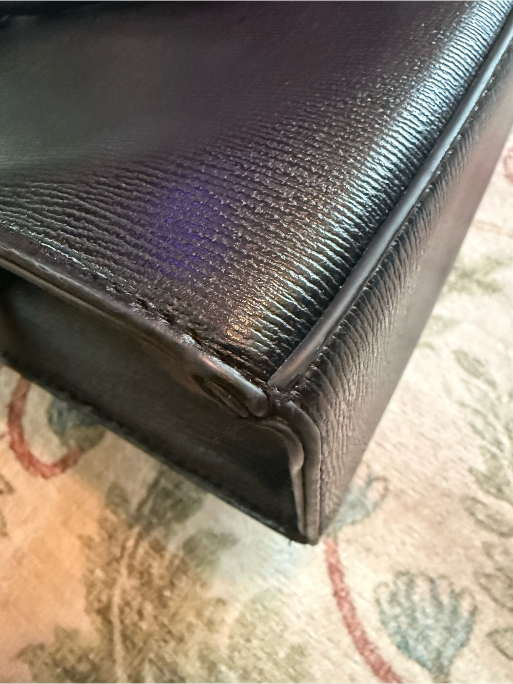 bebe Black Structured Tote with Matching Wallet and Gold Accents - Picture 4 of 15